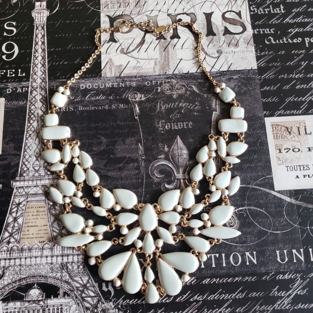 Aldo Light Blue and Gold Statement Necklace